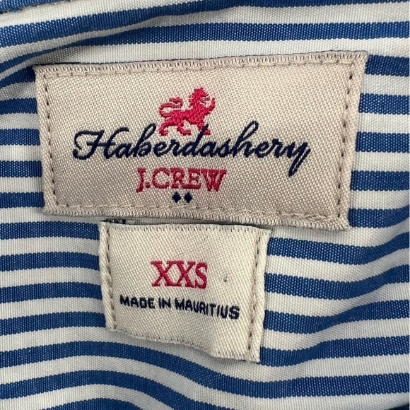 J Crew Haberdashery Blue White Striped Long Sleeve Shirt Size XXS Women's - Picture 2 of 5